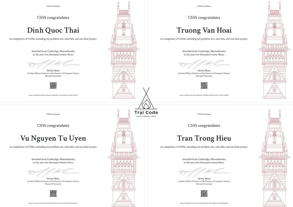 🎓 KẾT THÚC THÀNH CÔNG KHÓA 2 - CS50 - 𝑻𝑹𝑨̣𝑰 𝑪𝑶𝑫𝑬 𝑬𝑪2! 🚀