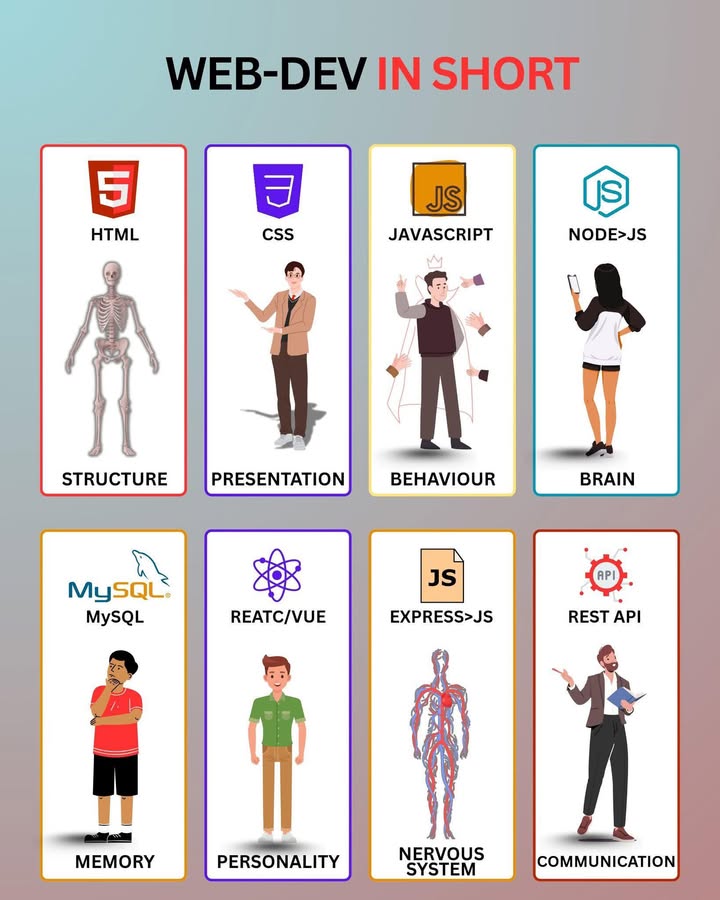 🎯 WEB DEV – HIỂU NHANH QUA 1 TẤM HÌNH!