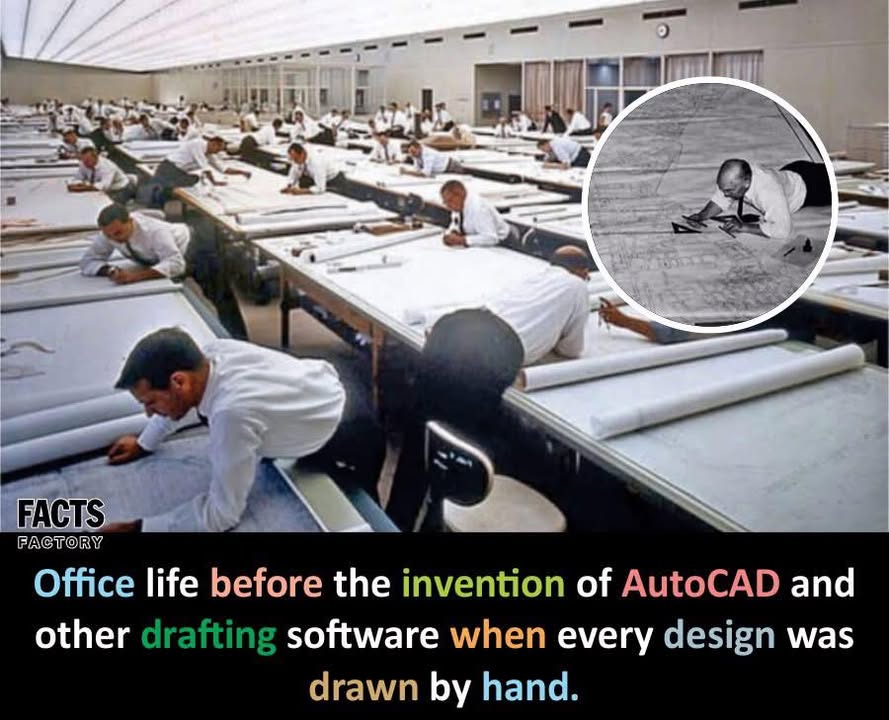📏 Trước thời AutoCAD, dân kiến trúc – kỹ thuật làm việc như… render bằng cơ bắp!